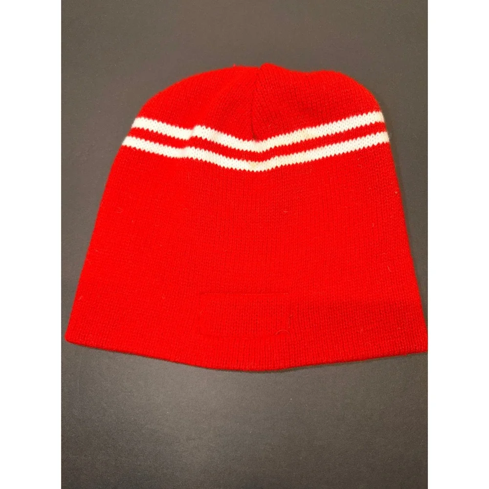 Vintage Lil Fan Texas Tech Red Raiders Beanie Striped Knit Cap USA Sz 2-7